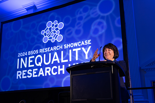 Dean Susan Rivera at the UMD BSOS Inequality Research Showcase 2024
