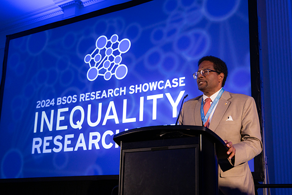 UMD President Darryll Pines at the BSOS Inequality Research Showcase 2024