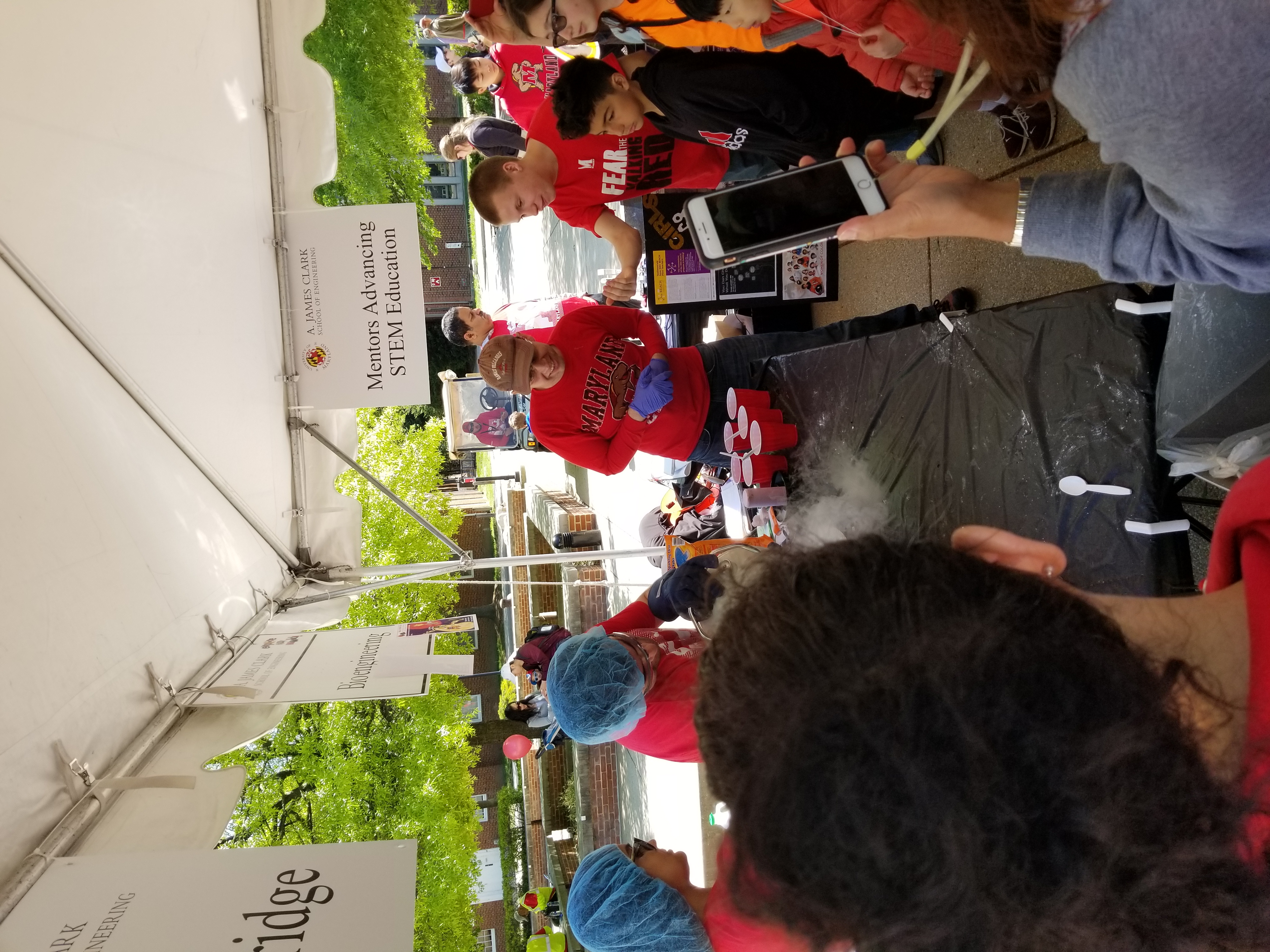 Dr. Chris Jewell (center) demonstrates lyophilization at Maryland Day