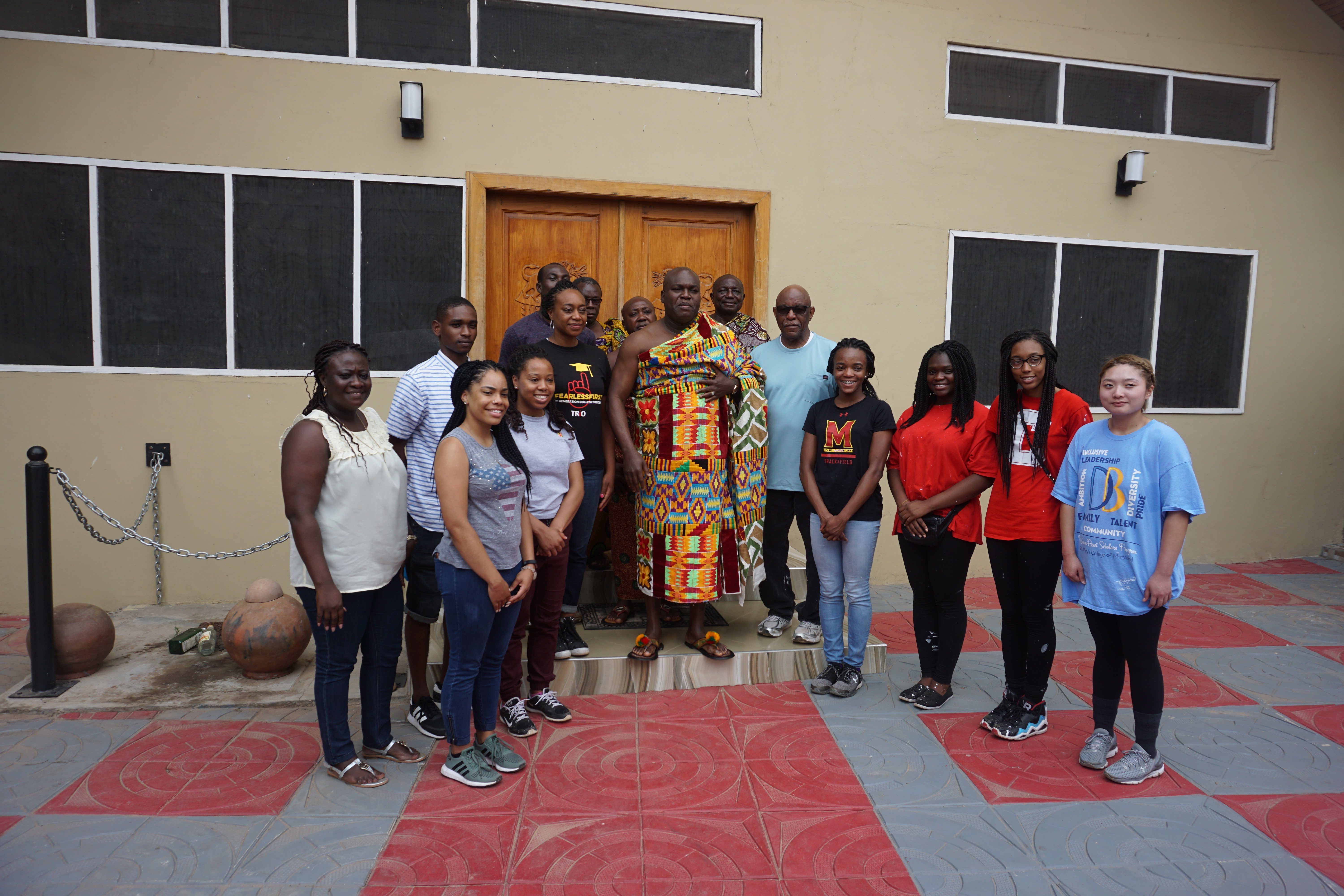 McNair scholars meet with Village Chief on study abroad in Ghana