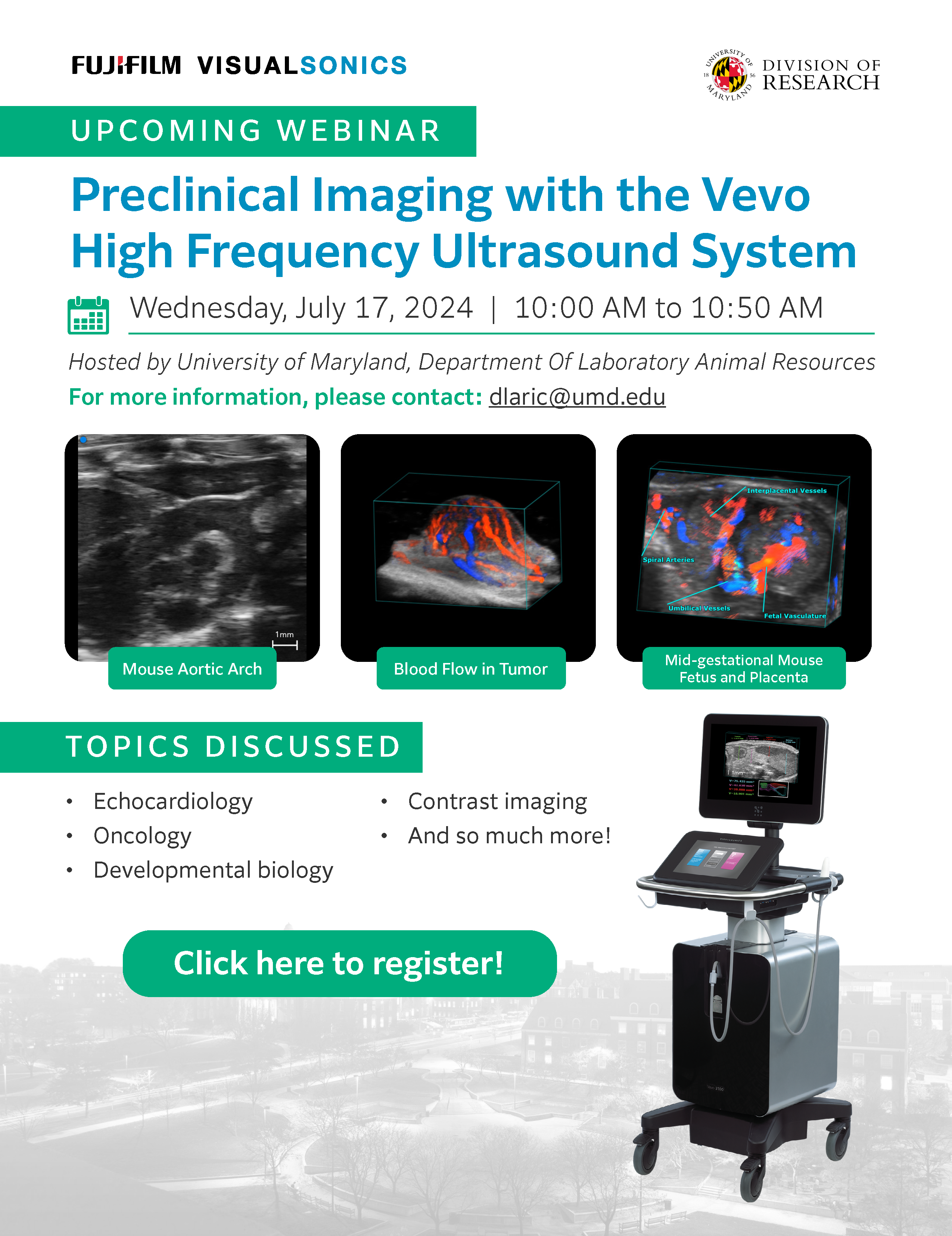 Webinar: Preclinical Imaging with the Vevo High Frequency Ultrasound System Wednesday, July 17, 2024