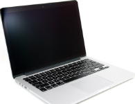 metal polished Laptop computer on a white background