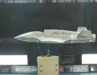 Model of a jet airplane sitting on a desk