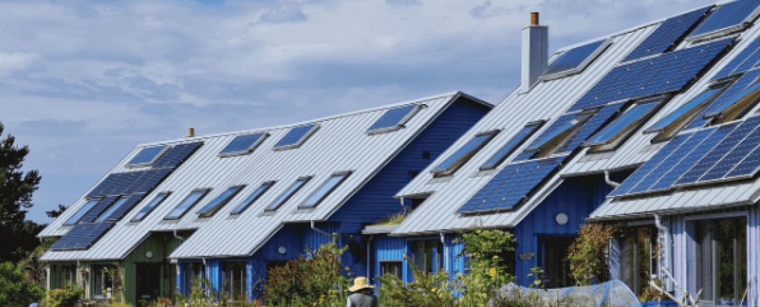 Solar panels atop buildings