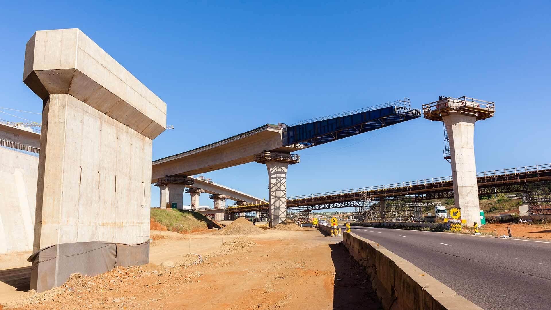 Unfinished highway construction