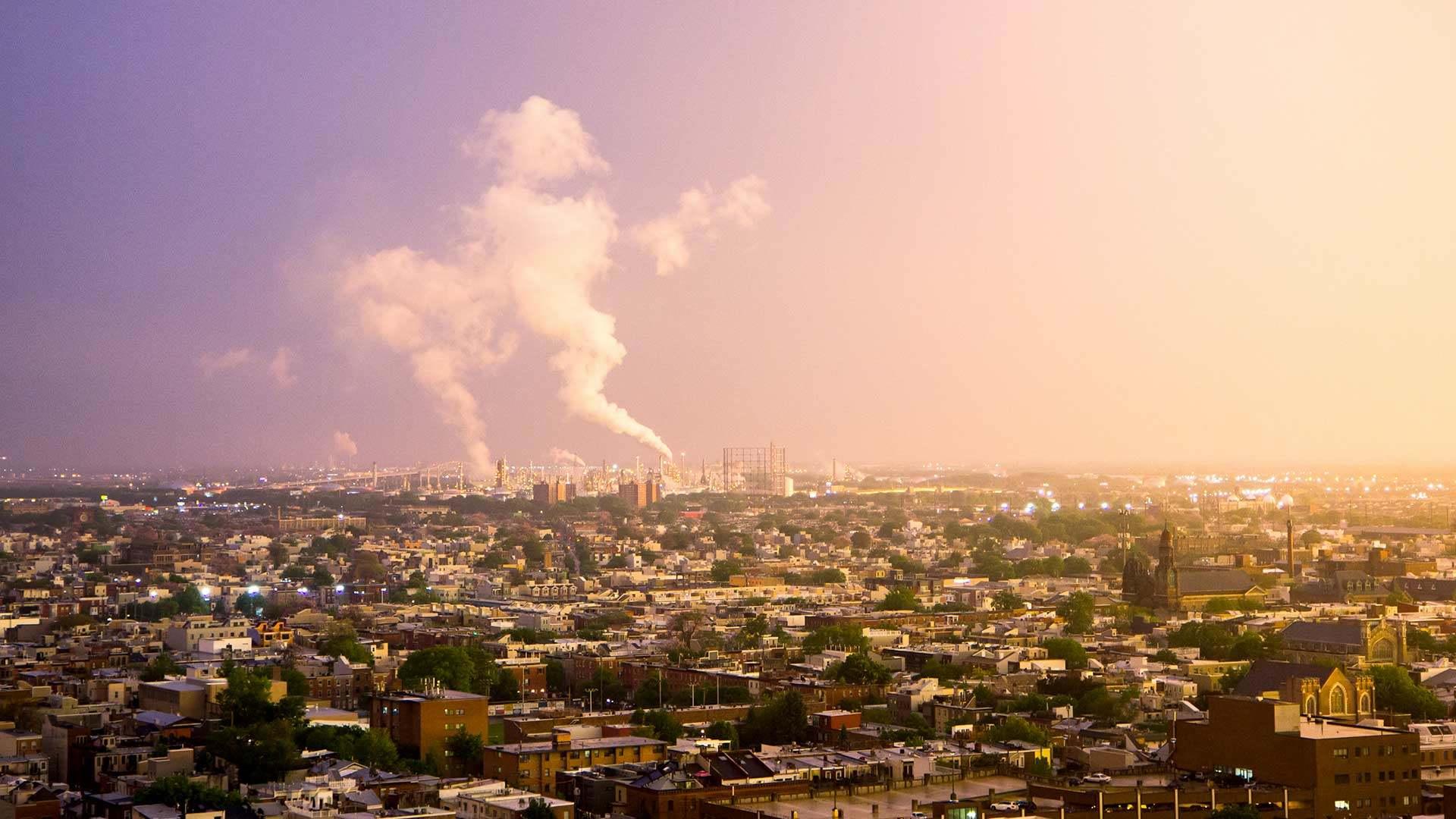 Oil refineries in South Philly send smokestacks skyward after a summer storm