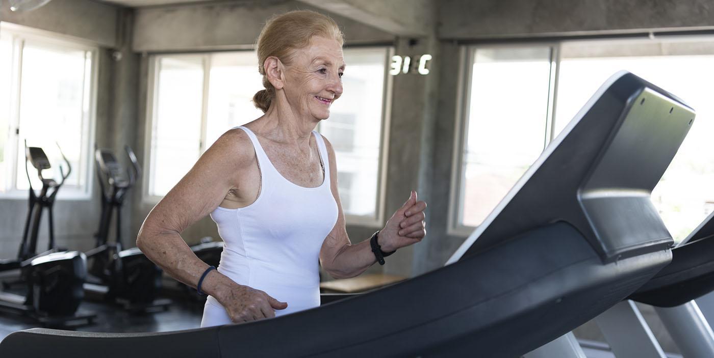 Older woman on treadmill
