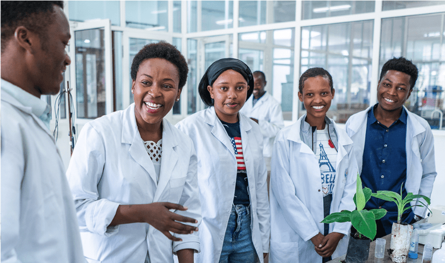 Stock photo of Black scientists in a lab