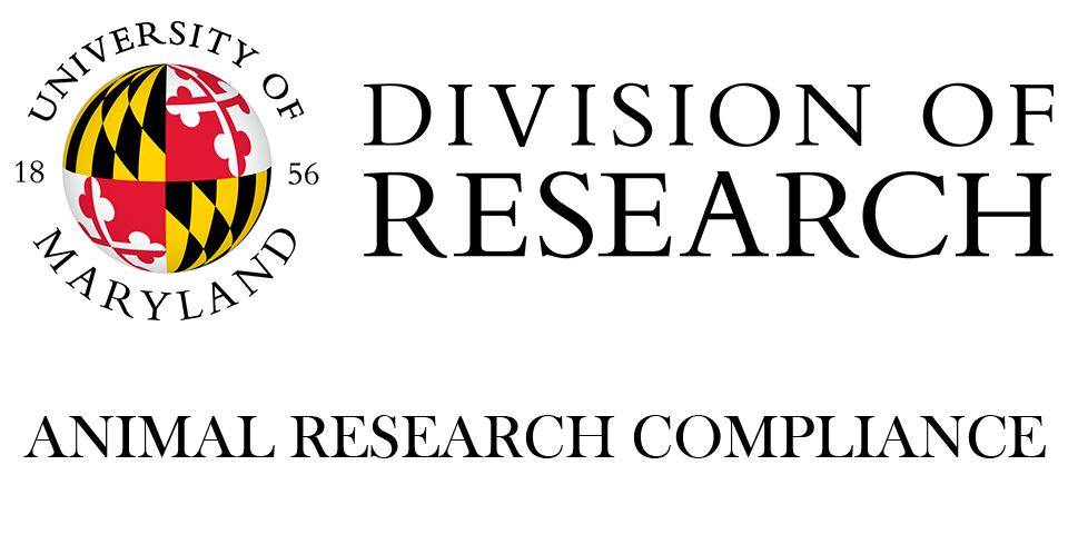 University of Maryland Division of Research logo, animal research compliance